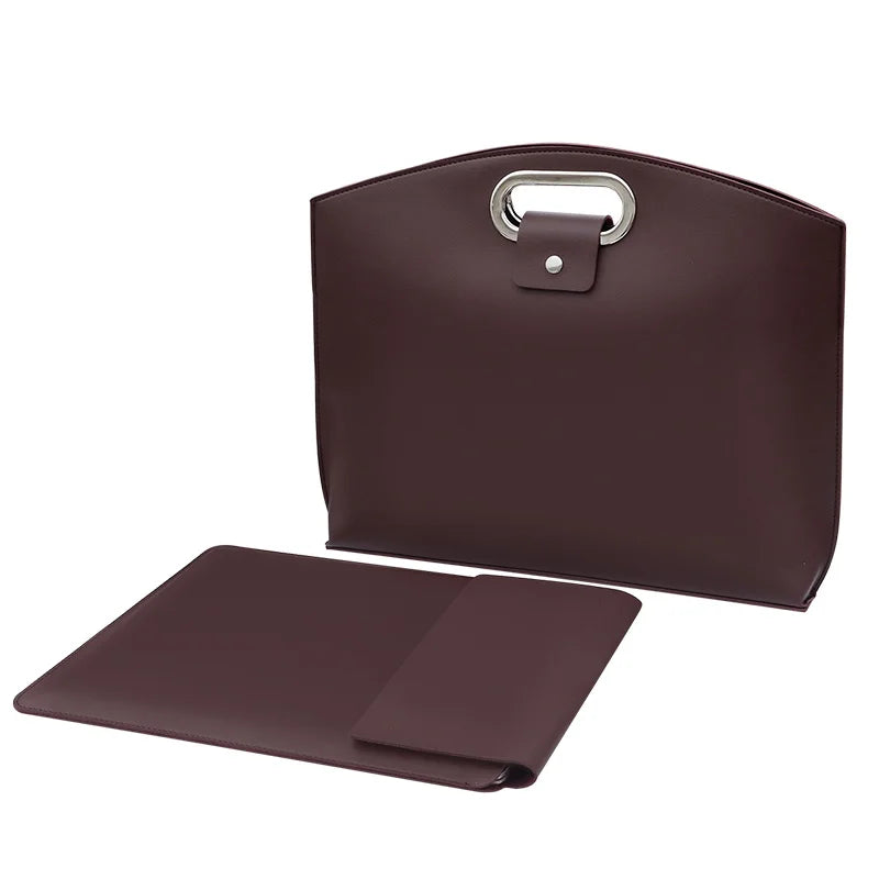 Luxuriöse Business Laptop Tasche – Wasserdichte Computer Aktentasche, Dokumenten-Handtasche & Elegante Tragetasche für Damen & Herren Kaufschwan® Rotbraun 13-15 Zoll