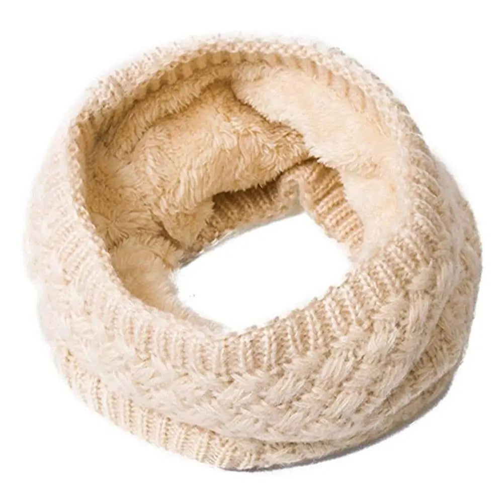 Bequemer Weicher Halswärmer – Dickes Thermo Schlauchtuch für Herbst & Winter | Gestrickter Wärmeschal Neckerchief Kaufschwan® Beige