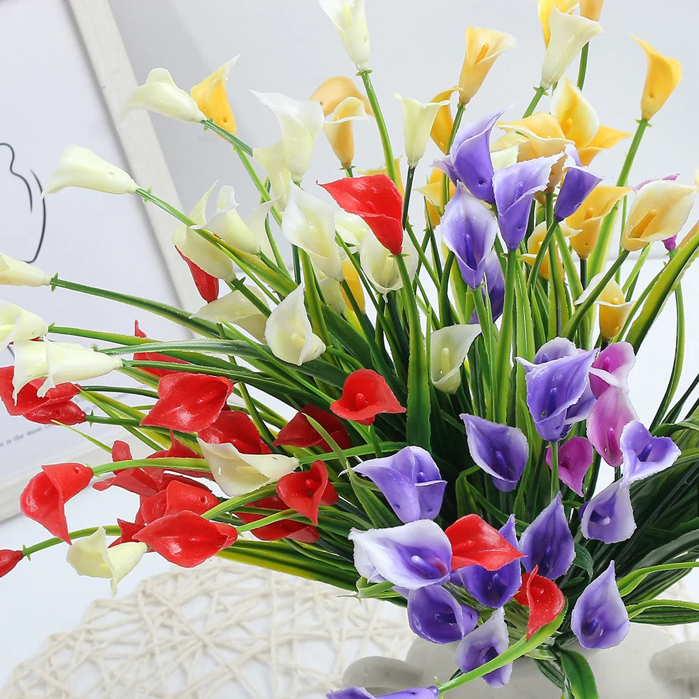 Künstliche Hufeisenlilien für Außenbereiche – UV-beständige Kunststoffblumen für Herbst | Gartendeko, Balkon & Wohnraumgestaltung Kaufschwan®