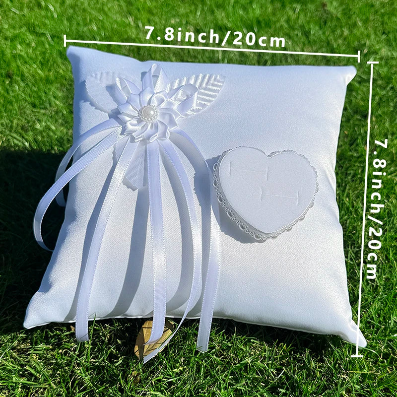 Doppel Herz Ringkissen Hochzeit – Schleifen Ringhalter für Braut Kaufschwan®
