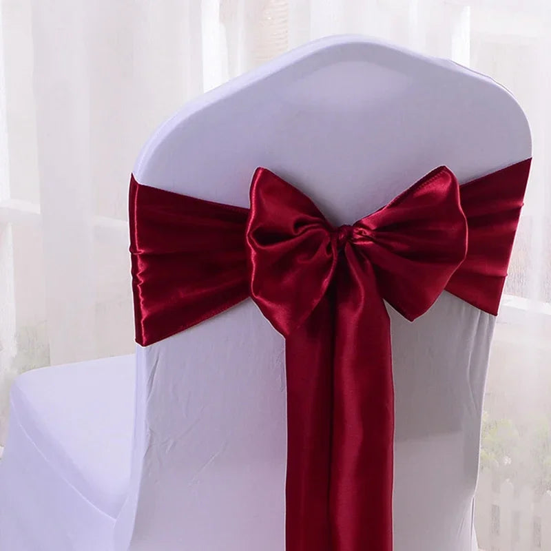 Satin Stuhlschleifen – Hochzeits Schleifenband für Stuhl Dekoration Kaufschwan® Burgund 10 Stück