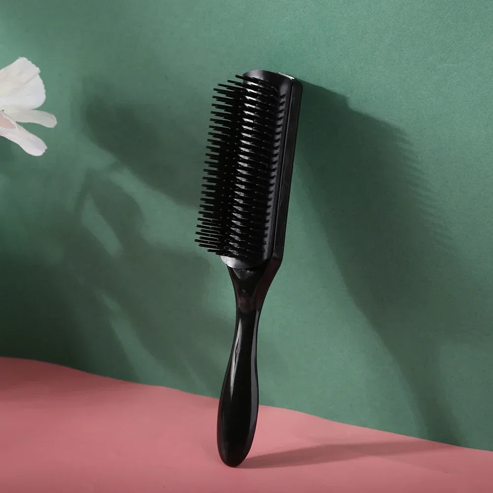 9-Reihen Styling Haarbürste – Entwirrungskamm für Glattes & Lockiges Haar | Kopfhaut-Massagebürste für Echthaar-Perücken Kaufschwan®