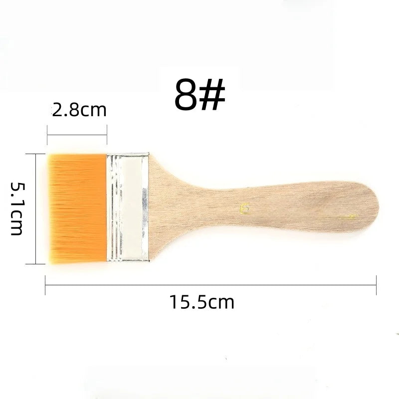 Nylon Pinsel Set – Holzgriff Flachpinsel für Öl- und Acrylmalerei Kaufschwan® Pinsel 8 10 Stück