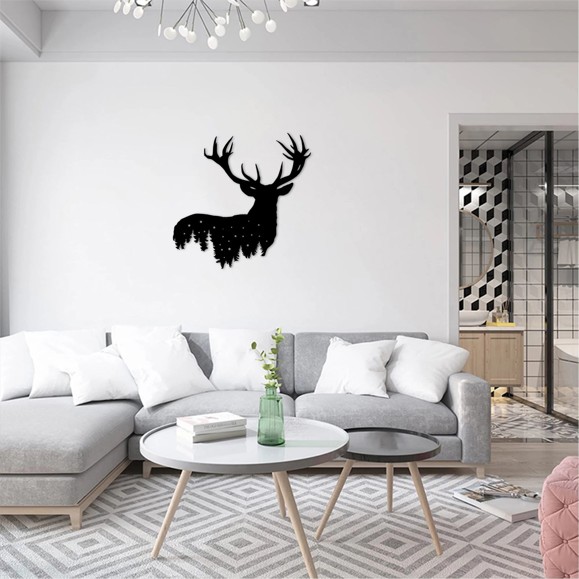 Hirsch Metall Wandbild – Stahl Wanddeko für Wohnzimmer & Außenbereich Kaufschwan®