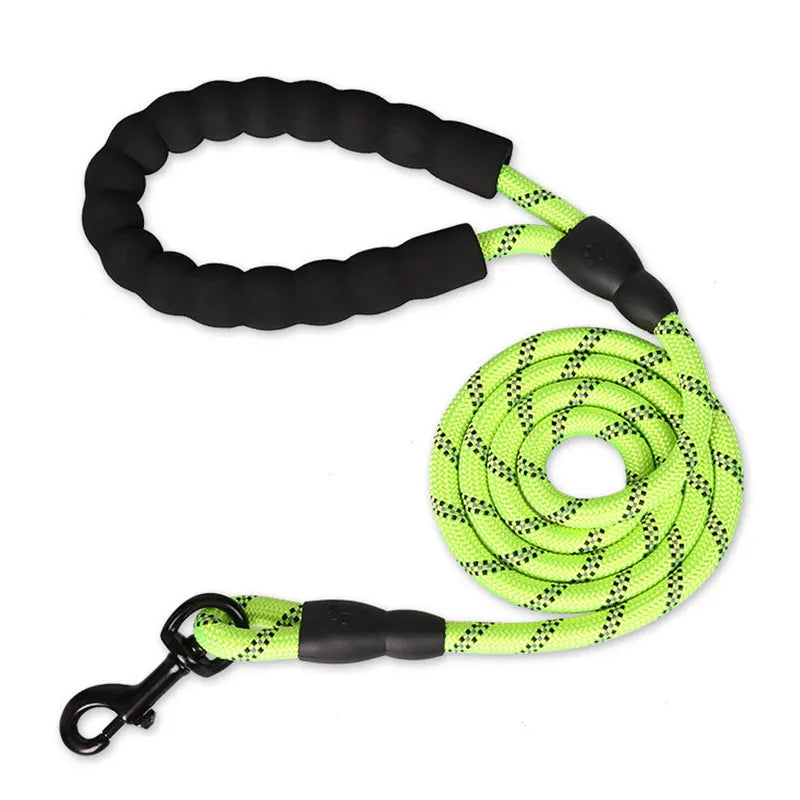Reflektierende Hundeleine Stark 150/200/300cm Verstellbar Robuste Führleine für Kleine Große Hunde Kaufschwan® Grün 0.8cm 150cm