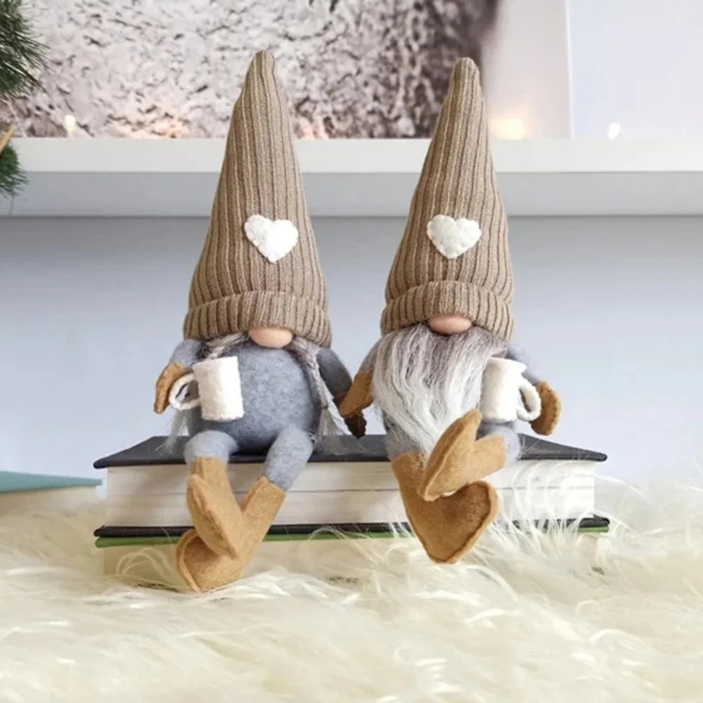 Wichtel Puppen – Gestrickte Plüsch-Dekoration | Für Weihnachten, Küche & Kaffeebar Kaufschwan®