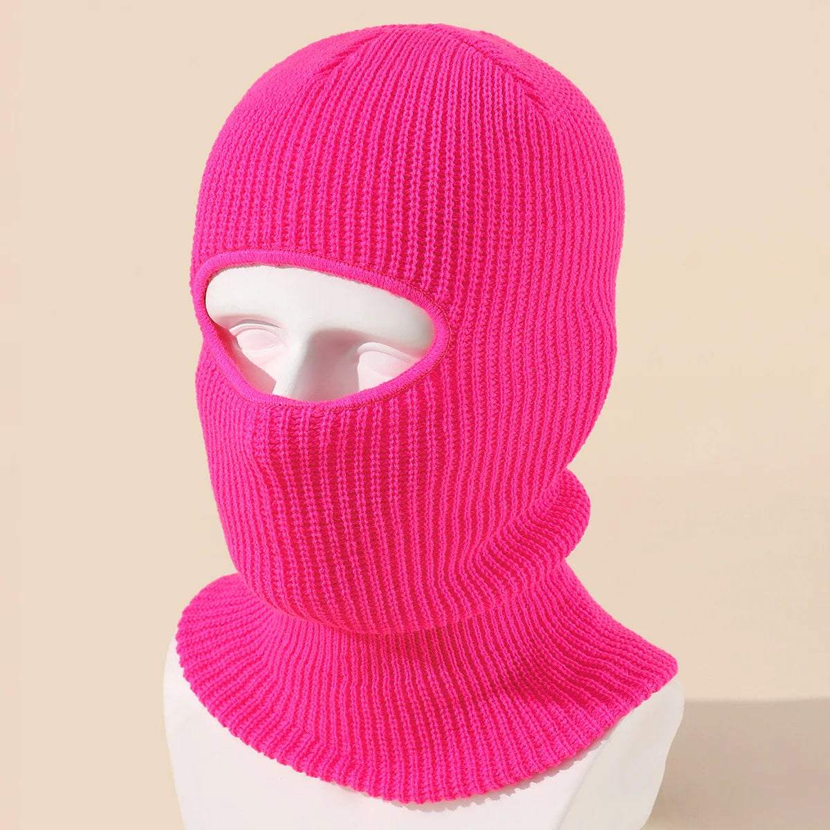 Unisex 1-Loch Skimaske Balaclava – Gestrickte Vollgesichts-Beanie Mütze | Winddichte Wintermütze für Damen & Herren beim Radfahren & Outdoor Kaufschwan®