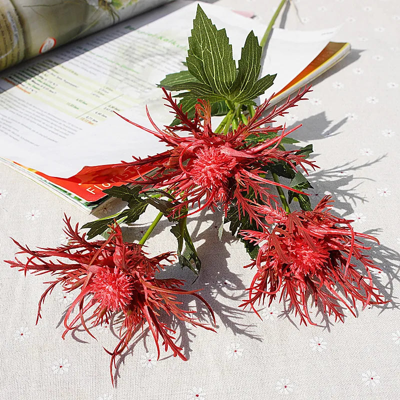 Realistisch aussehender Beerenzweig – Künstliche Blumen für Hochzeit, Weihnachten & Herbstdekoration | Kunstzweige für Wohn- & Eventdeko Kaufschwan® Rot