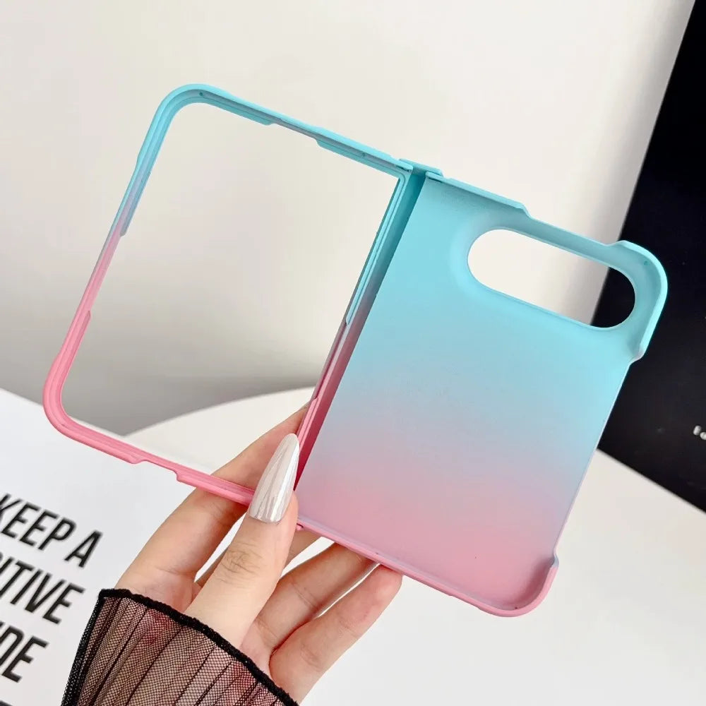 Magnetische Schutzhülle mit Farbverlauf für iPhone Duo – MagSafe-Kompatible Matte Hart-PC-Hülle mit Scharnierschutz Kaufschwan®