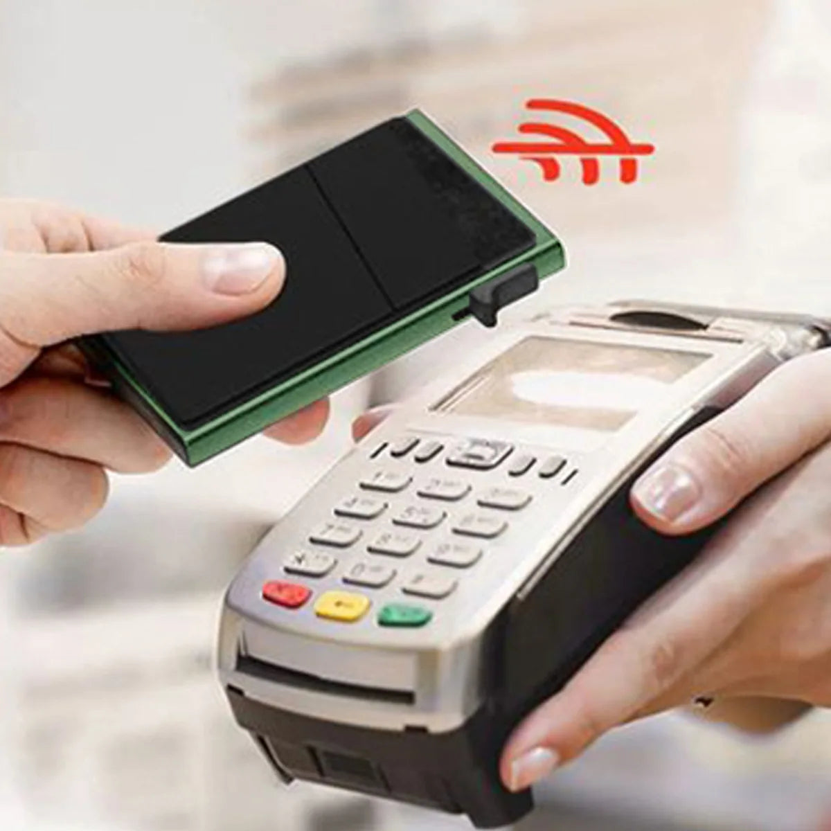 Anti-Diebstahl Kartenhalter – Minimalistische Smart Wallet mit RFID Schutz | Aluminium Metall Kartenbox Etui Kaufschwan®