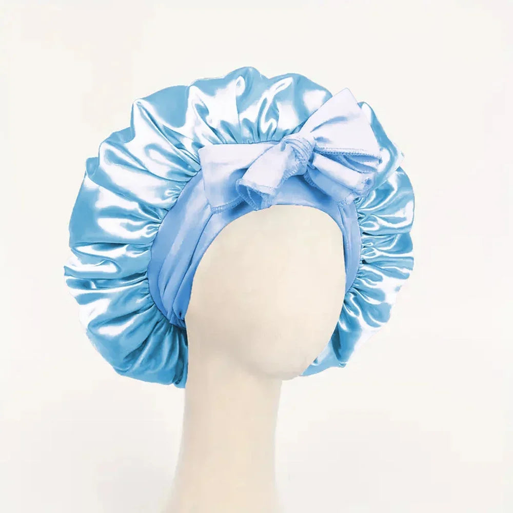 Verstellbare Satin-Schlafhaube – Seidig Weiche Haarhaube mit Bindeband für Damen und Herren
