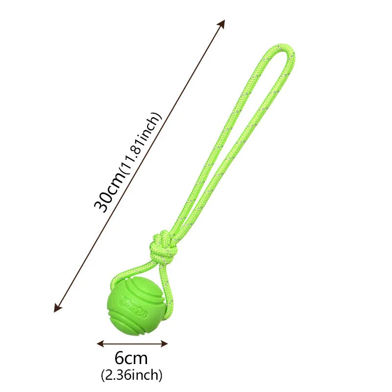 Hund Trainingsball mit Seil – Baumwoll Seilspielzeug zum Ziehen und Werfen Kaufschwan® Grün L