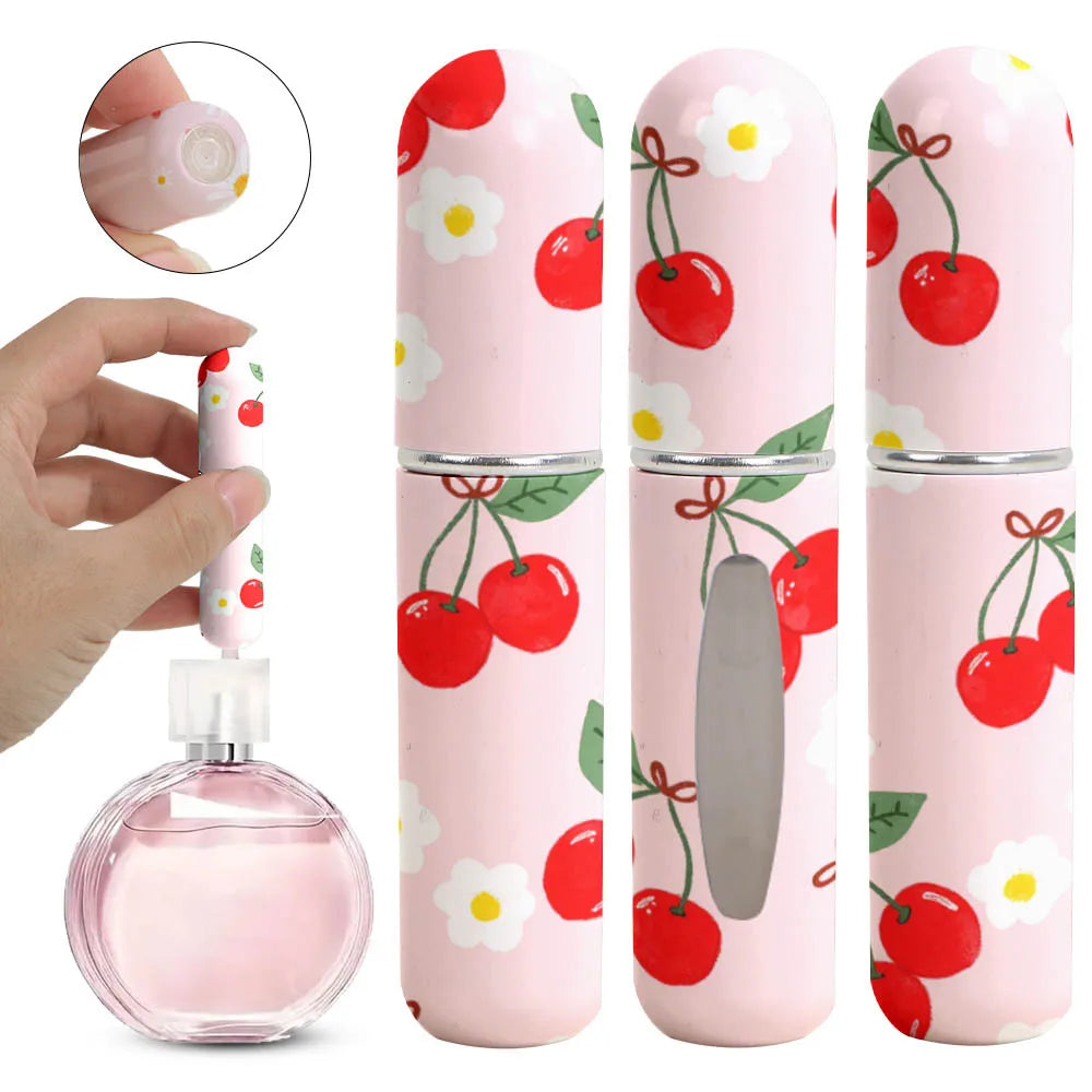 5ml Nachfüllbare Parfümflaschen – Blumenmuster Mini Reise Zerstäuber | Tragbarer Taschen-Parfümspender für Damen Kaufschwan® Design 4