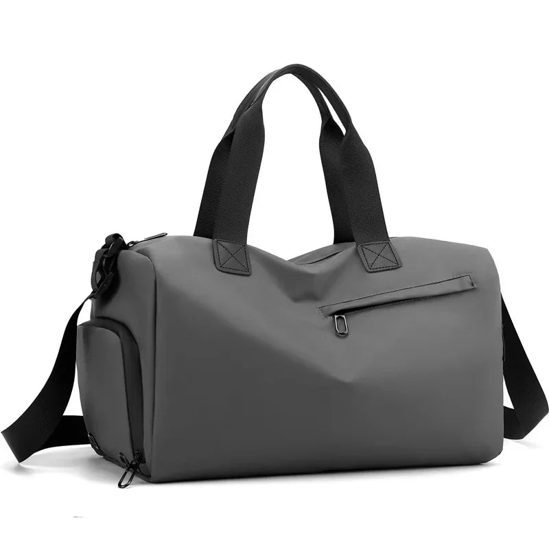 Große Reisetasche/Sporttasche – Wasserdichte Yoga Tasche mit Trocken- & Nassfach | Outdoor Crossbody Tasche für Kurzreisen Kaufschwan® Grau