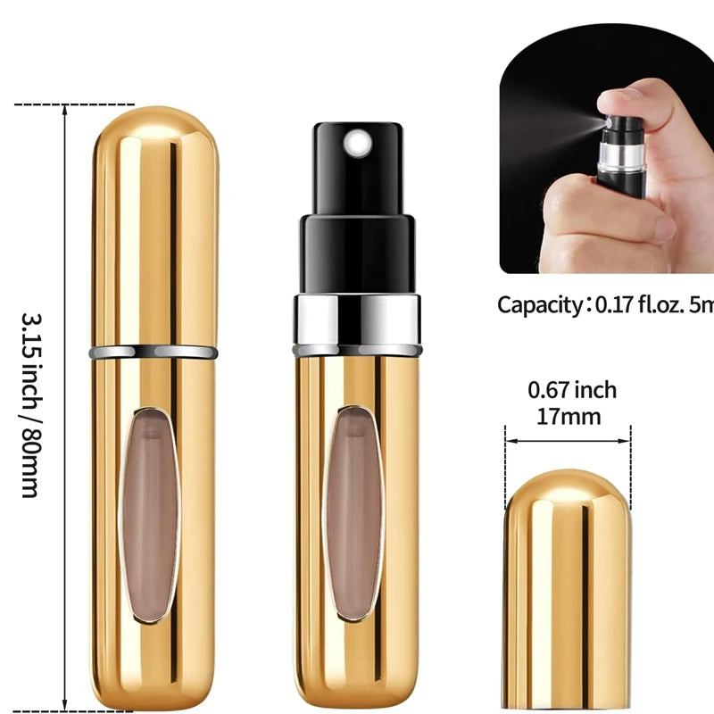 5ml Parfüm Zerstäuber – Tragbare Nachfüllbare Sprayflaschen | Mini Aluminium Reise-Kosmetikbehälter Kaufschwan®