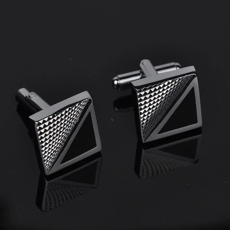 Französische Herren Manschettenknöpfe – Quadratisches Streifen-Design | Elegante Luxus Manschetten für Business, Hochzeit & Abendgarderobe Kaufschwan®