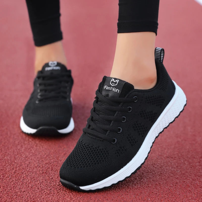 Damen Sportschuhe – Modische Plateau-Sneaker | Frühling & Winter Freizeitschuhe & Laufschuhe für Frauen Kaufschwan® Schwarz Weiß 36