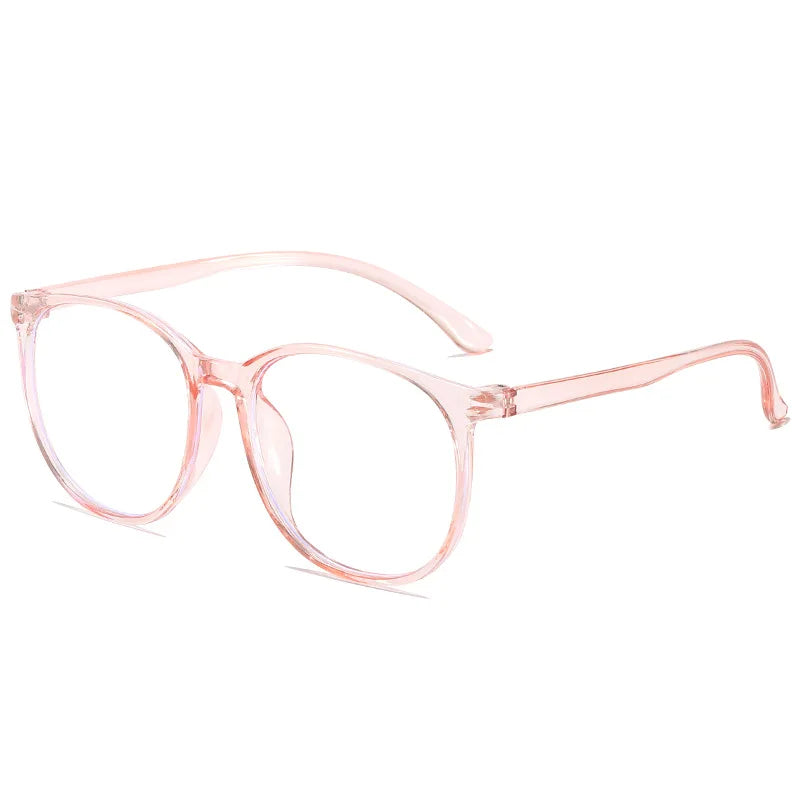 Transparente Große Damenbrille – Runde Anti-Blau-Licht Computerbrille | Flache Optische Gläser für Augenschutz & Alltag Kaufschwan®