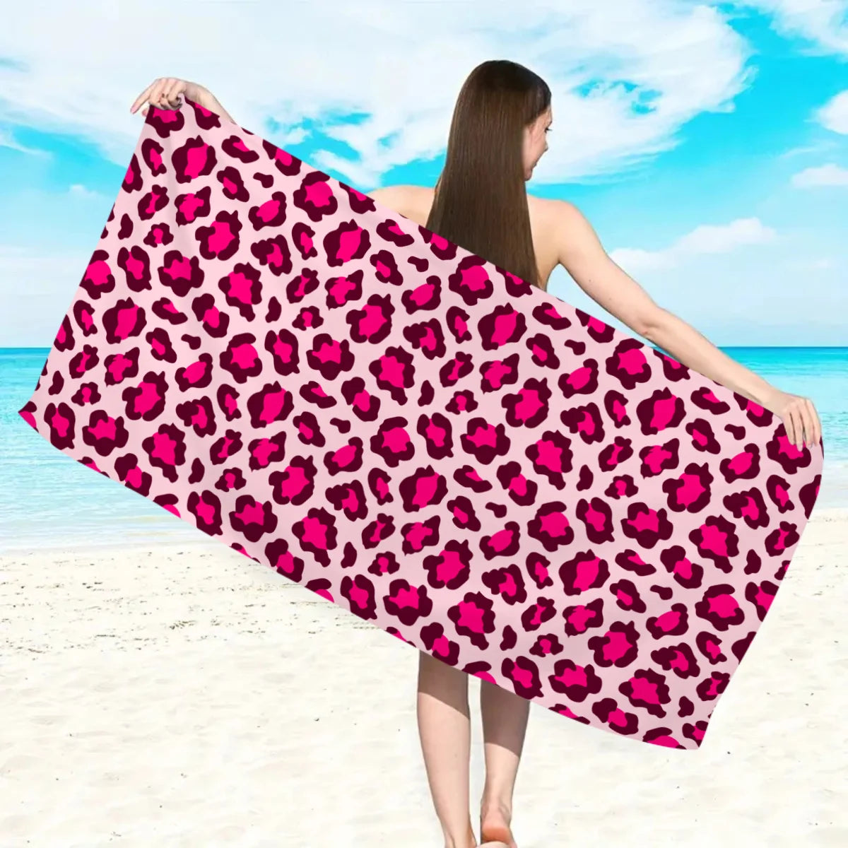 Modisches Strandtuch mit Leopardenmuster – Schnell Trocknend & Saugfähig | Multifunktionales Mikrofaser Handtuch für Sport, Schwimmen & Yoga Kaufschwan®