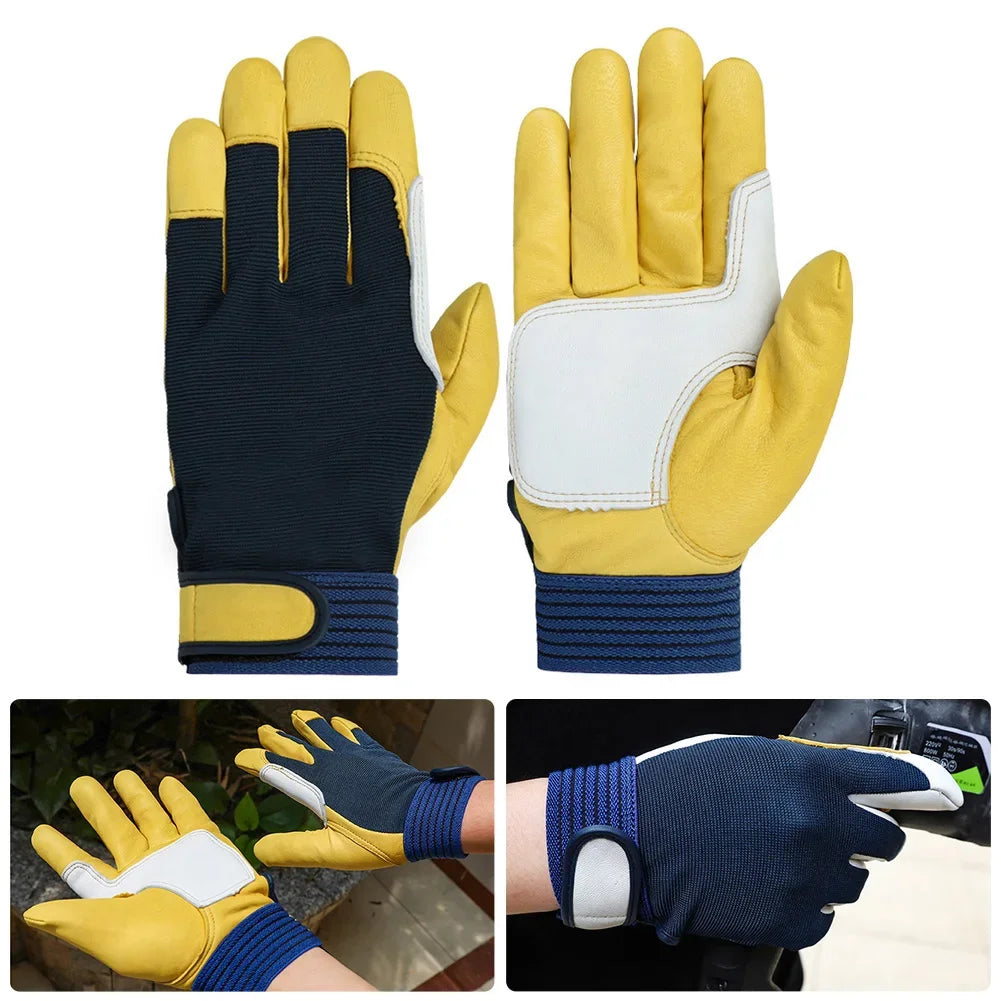Weiche Schafsleder Arbeitshandschuhe Fahrer Schutz Handschuhe für Schweißen Garten Mechanik Kaufschwan®
