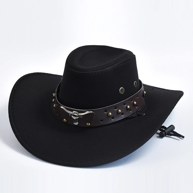 Künstlicher Wildleder Western Cowboy Hut – Vintage Großkrempe Gentleman & Cowgirl Jazz Hut, Feiertage, Party & Cosplay Kaufschwan®