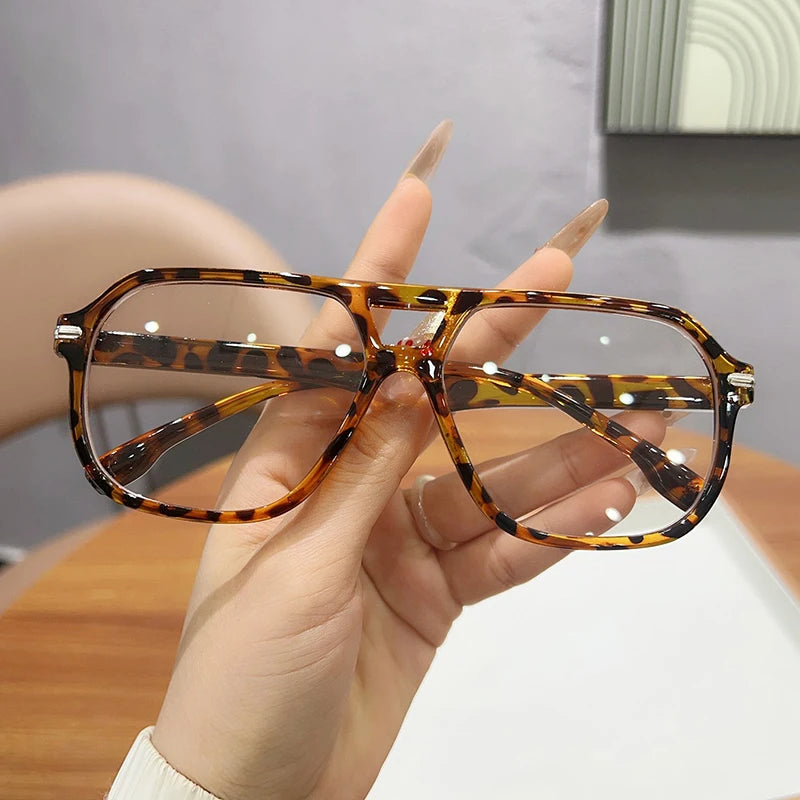 Retro Anti-Blau-Licht Computerbrille – Modische Übergröße Fassung für Damen & Herren | Stilvolle Klassische Schutzbrille Kaufschwan® Braun