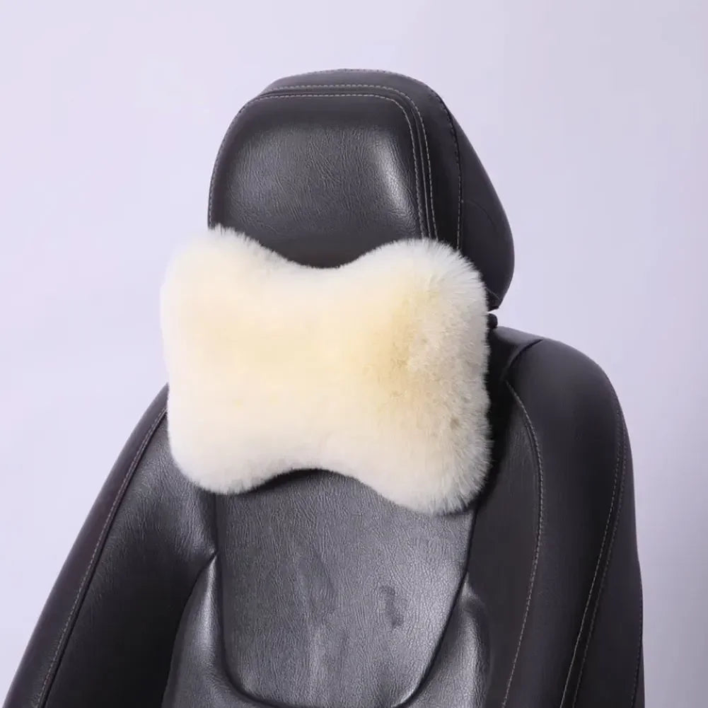 Winter Plüsch Nackenstützkissen fürs Auto – Universelles Kopfstützen- & Lendenkissen für Wärme & Komfort Kaufschwan®