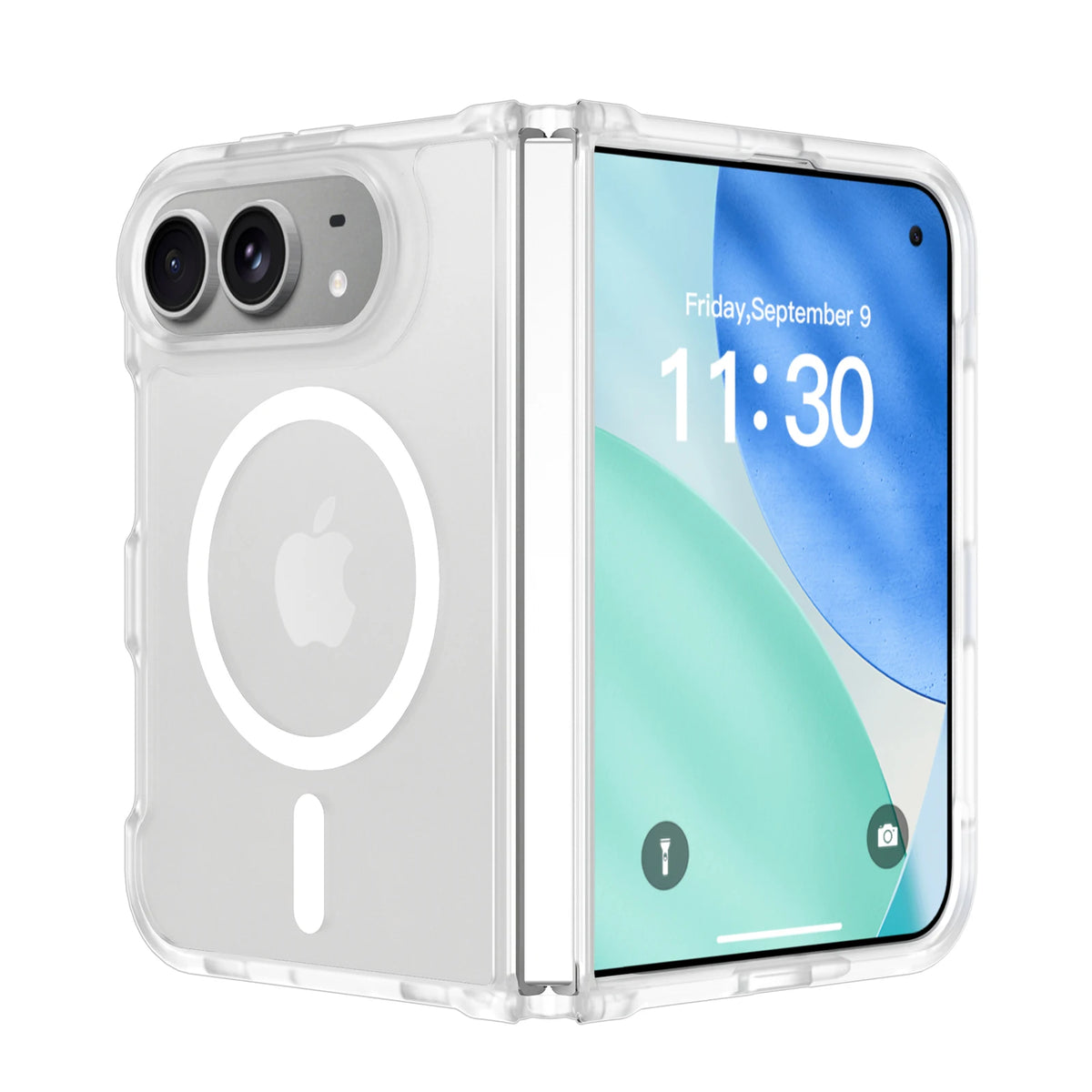 Luxuriöse Matte Magnetische Schutzhülle für iPhone Duo – MagSafe-Kompatible Durchscheinende Hülle mit Stoßschutz und Weicher Oberfläche Kaufschwan® Transparent iPhone Duo