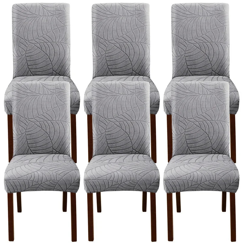 1/2/4/6 Stück Blatt Jacquard Stuhlbezug – Einfarbiger Spandex Sitzbezug | Elastischer Stuhlschutz für Küche, Esszimmer & Restaurant Kaufschwan®