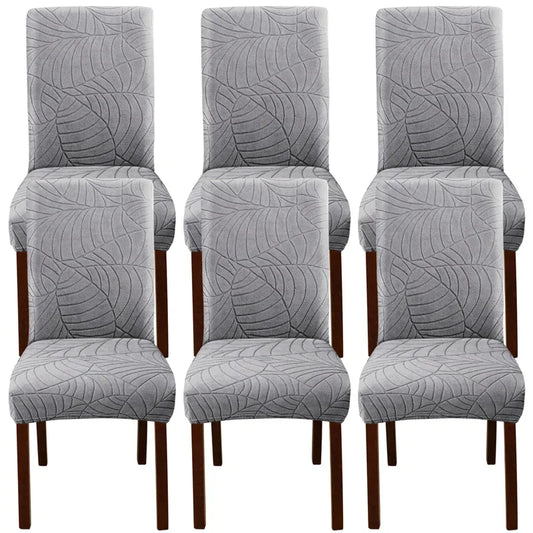 1/2/4/6 Stück Blatt Jacquard Stuhlbezug – Einfarbiger Spandex Sitzbezug | Elastischer Stuhlschutz für Küche, Esszimmer & Restaurant Kaufschwan®