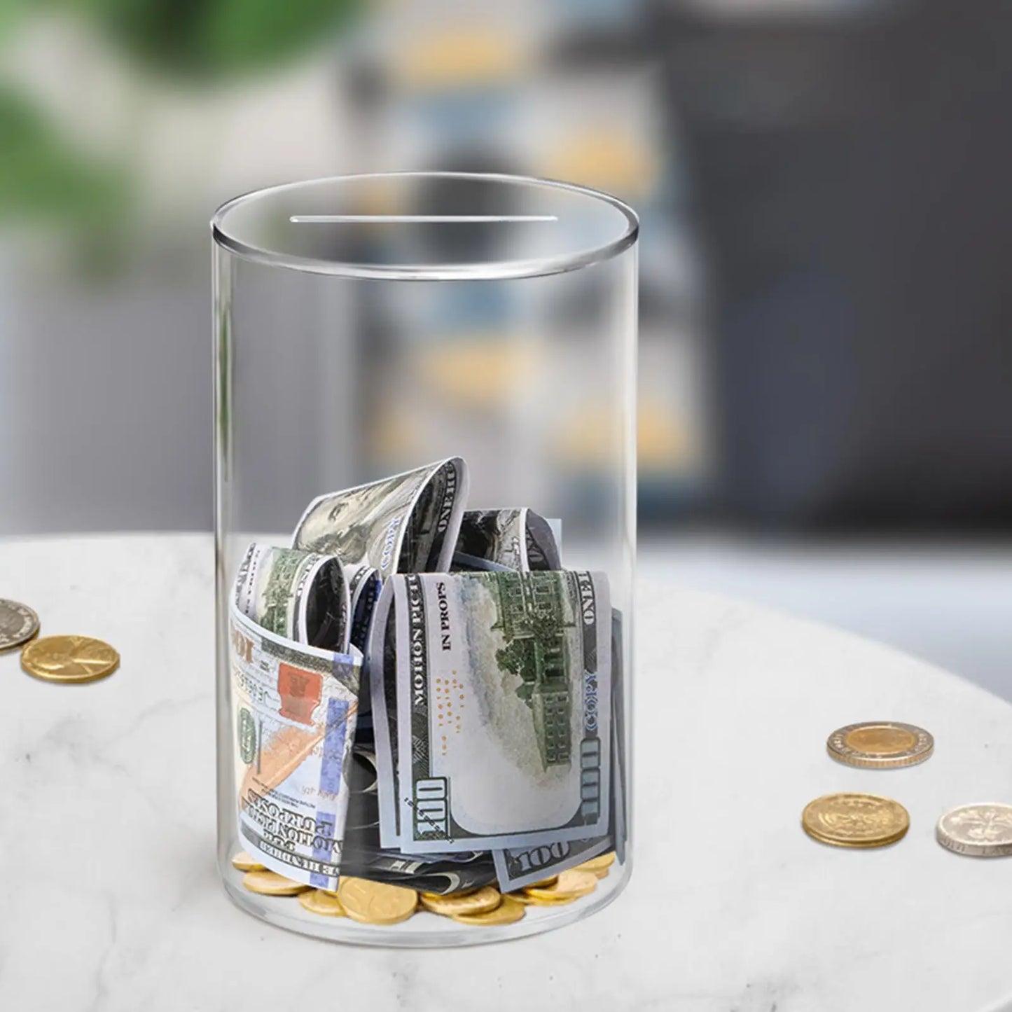 Transparente Acryl Spardose – Große Geld Sparbox für Erwachsene und Kinder Kaufschwan®