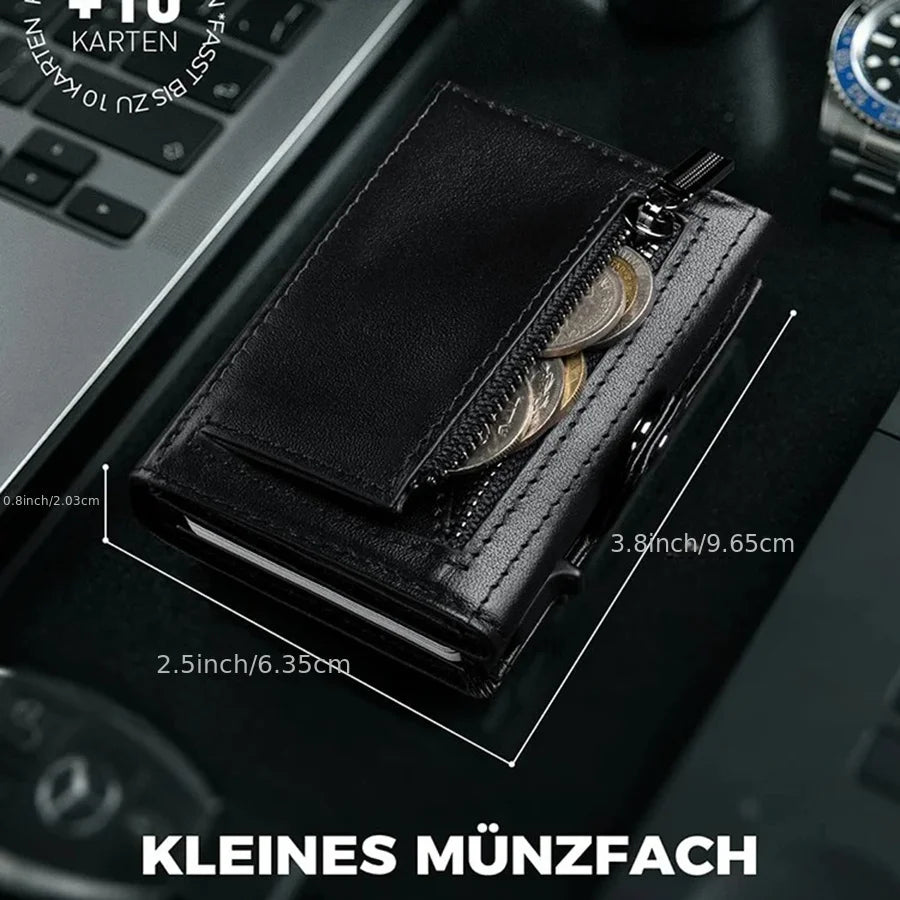 Herren RFID Geldbörse mit Münzfach – AirTag Wallet Schlank Minimalistisch mit Tracking Funktion Kaufschwan®