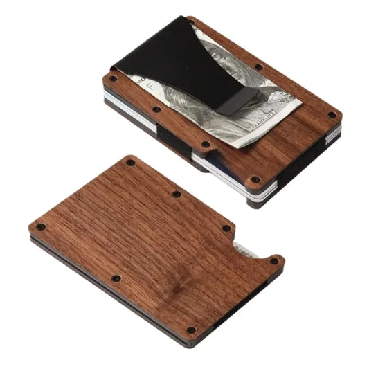 Minimalistische Geldbörse für Herren – Schlanke Aluminium Geldklammer mit RFID Schutz | Fronttaschen Metall Kartenhalter Kaufschwan®