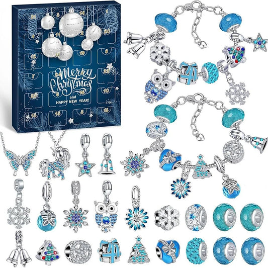Schmuck-Adventskalender für Kinder – Weihnachtskalender mit Perlen-Bastelset, Armbändern & Weihnachtsmann-Überraschungen
