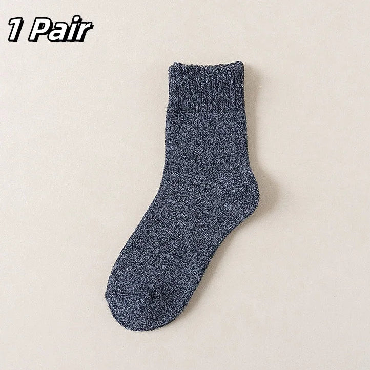 Winter-Frottee-Gepolsterte Dicke Socken | Unisex Warme Dicke Mid-Calf Socken | Solide Farbe Kaufschwan® 1 Paar Schwarz Einheitsgröße