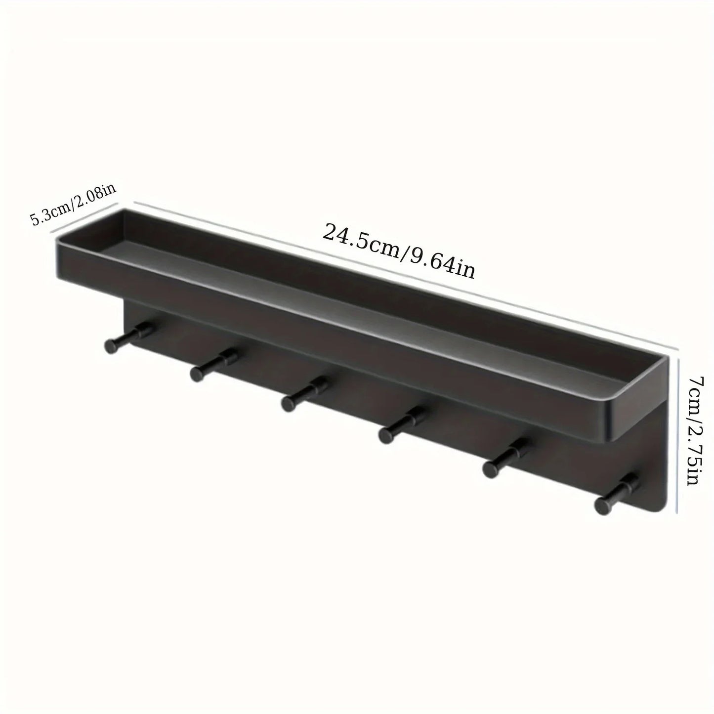Wand Schlüsselhalter & Postablage – Wandregal mit 6 Haken | Multifunktionaler Organizer für Küche, Bad & Eingangsbereich Kaufschwan®