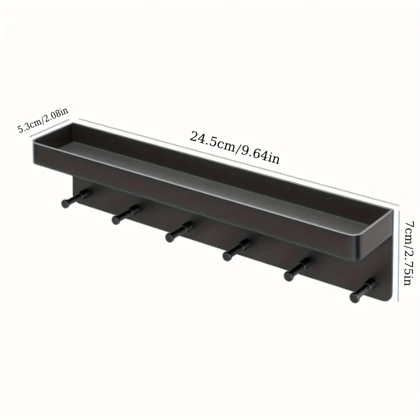Wand Schlüsselhalter & Postablage – Wandregal mit 6 Haken | Multifunktionaler Organizer für Küche, Bad & Eingangsbereich Kaufschwan®