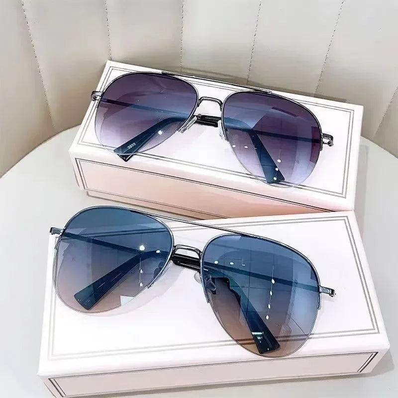 Modische Piloten-Sonnenbrille mit Verlaufsgläsern – Große Sonnenbrille mit UV400-Schutz und entspiegelten Gläsern für Herren Kaufschwan®