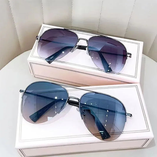 Modische Piloten-Sonnenbrille mit Verlaufsgläsern – Große Sonnenbrille mit UV400-Schutz und entspiegelten Gläsern für Herren Kaufschwan®