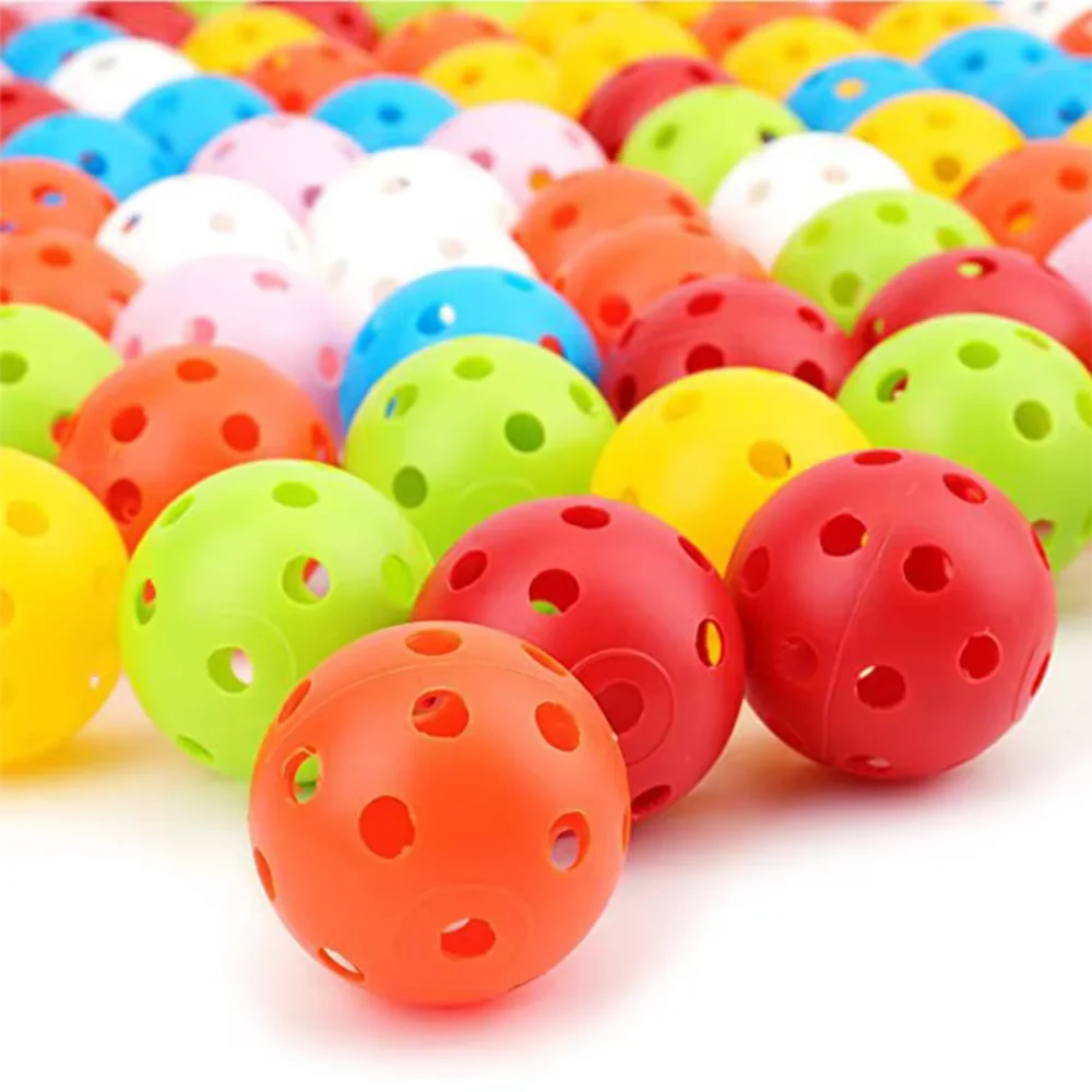 24 Stück Übungsgolfbälle – 42mm Perforierte Airflow Plastikbälle | Bunte Indoor & Outdoor Trainingsbälle für Golf & Haustiere Kaufschwan®