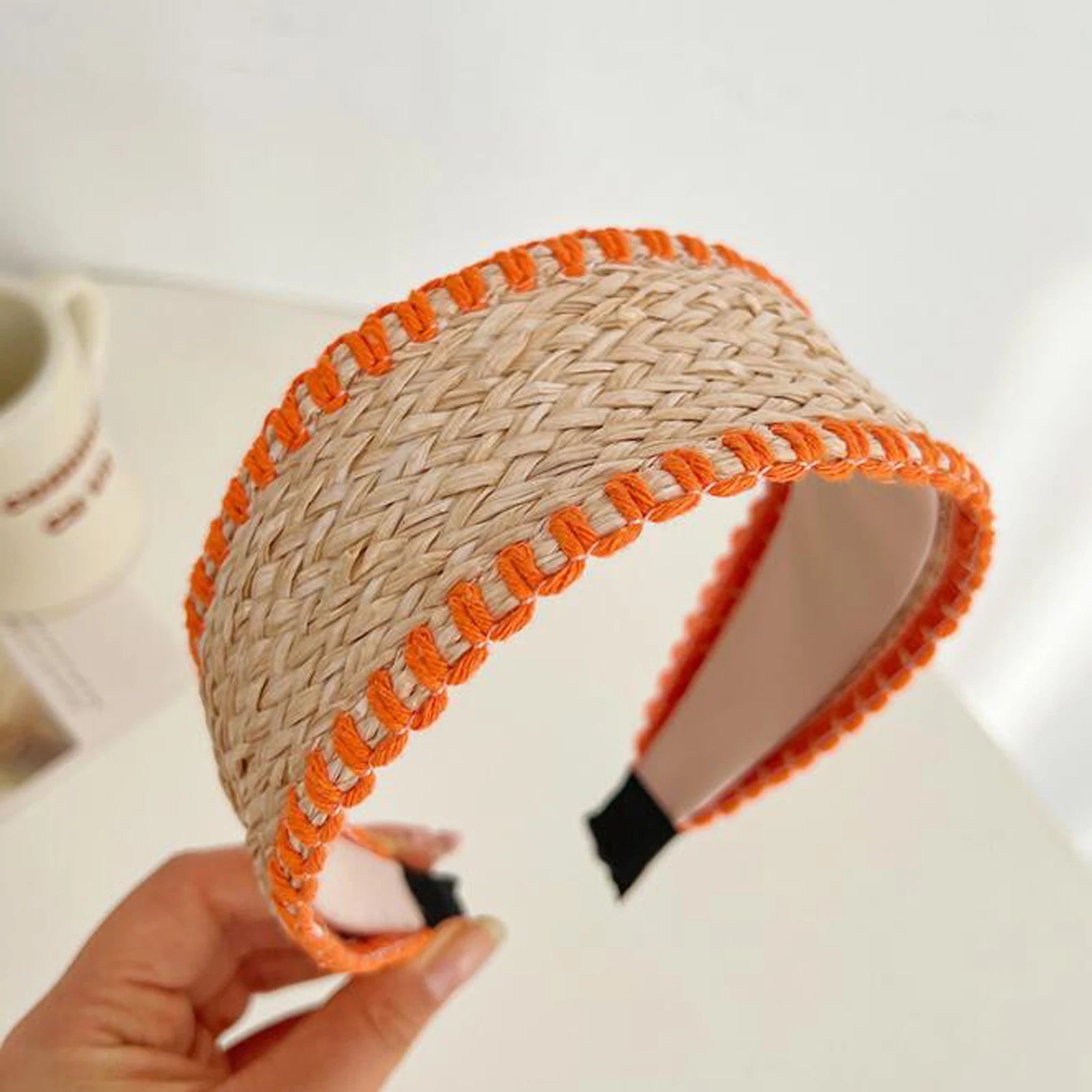 Strohgeflochtener Haarreif – Modischer Sommer-Turban-Haarreifen für Damen | Leichtes Haaraccessoire für Erwachsene Kaufschwan®