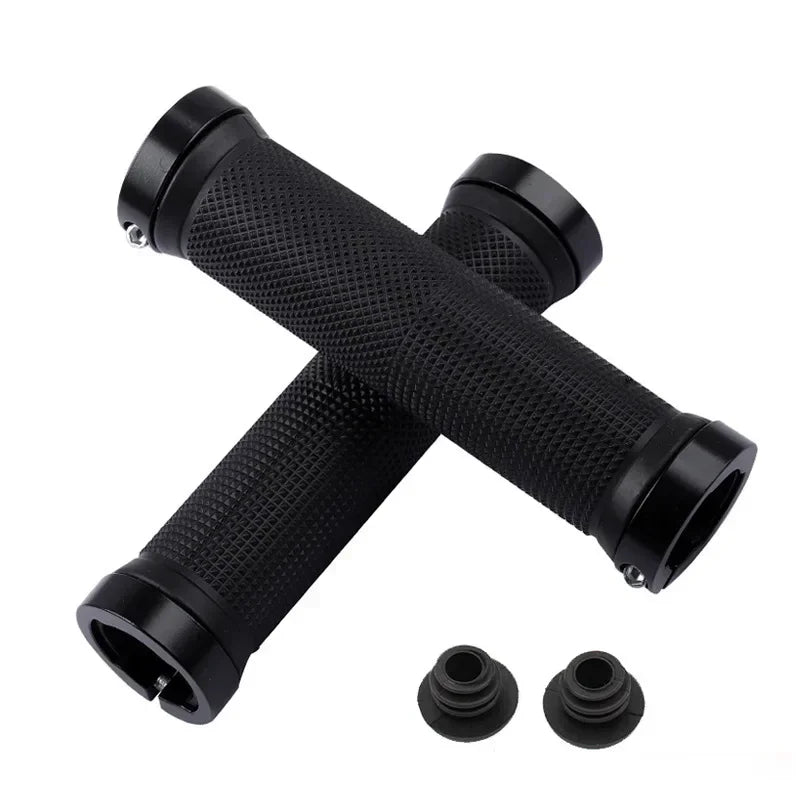 1 Paar MTB/Rennrad Lenkergriffe – Weiche Rutschfeste Gummigriffe mit Lock-On Befestigung & Bar End für Mountainbike & Rennrad Kaufschwan® Schwarz