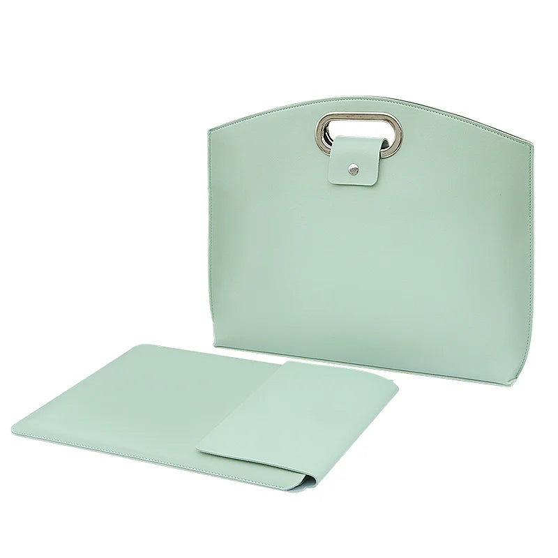 Luxuriöse Business Laptop Tasche – Wasserdichte Computer Aktentasche, Dokumenten-Handtasche & Elegante Tragetasche für Damen & Herren Kaufschwan® Mintgrün 13-15 Zoll