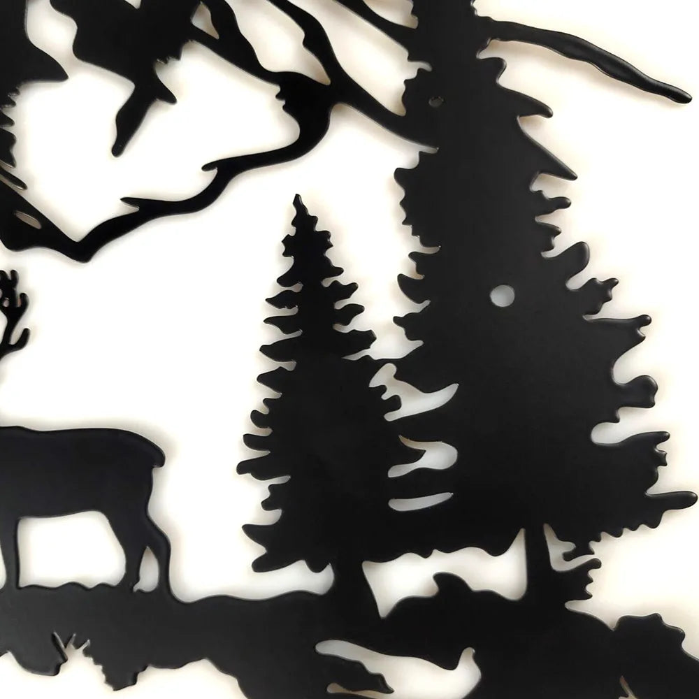 Metall Hirsch Wandbild – Rustikale Wald Berg Hütten Dekoration Kaufschwan®