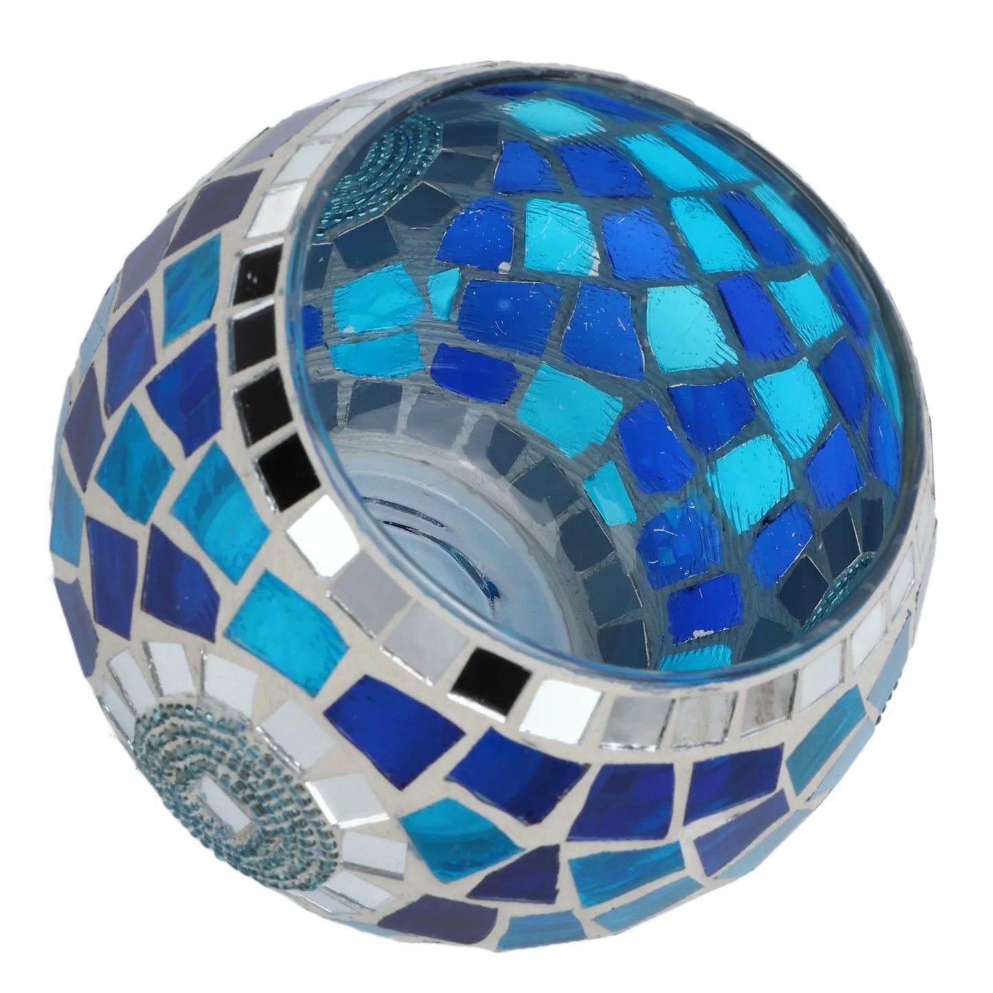 Teelicht Kerzenhalter – Europäischer Blau-Ozean Stil Mosaik Glas Kerzenständer für Zuhause & Party Dekoration Kaufschwan®