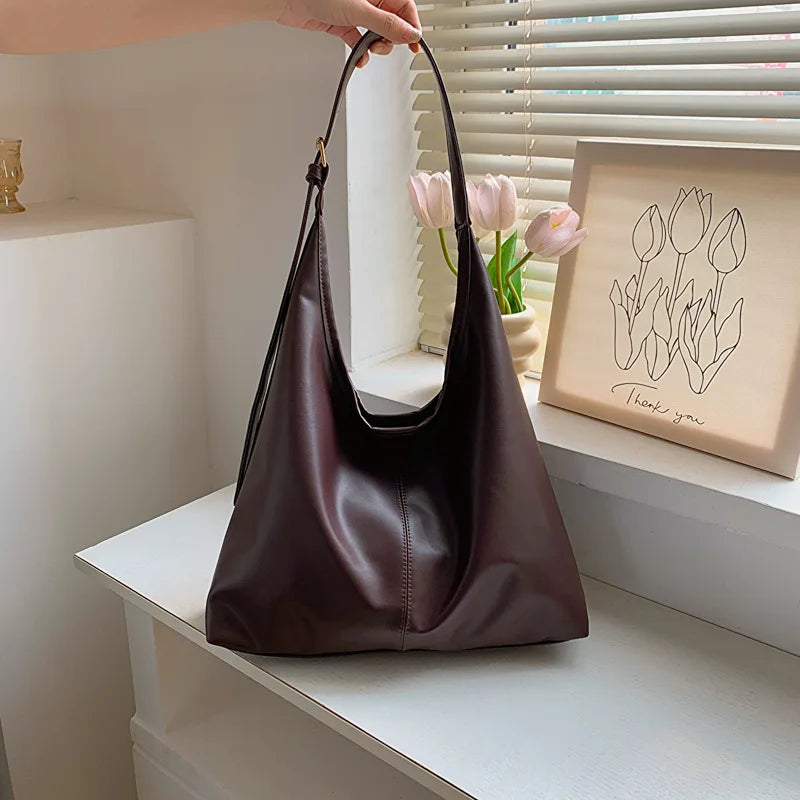 Große Damen Tote Tasche für Eine Schulter – Lässige & Vielseitige Crossbody Handtasche | Modische Schlichte City Tasche