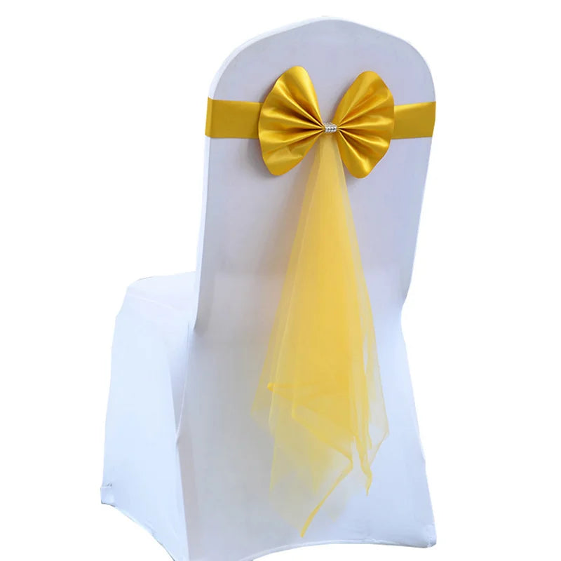 Stuhlschleifen mit Satinband – Elegante Hochzeits- & Event Dekoration Kaufschwan® Gold 4 Stück