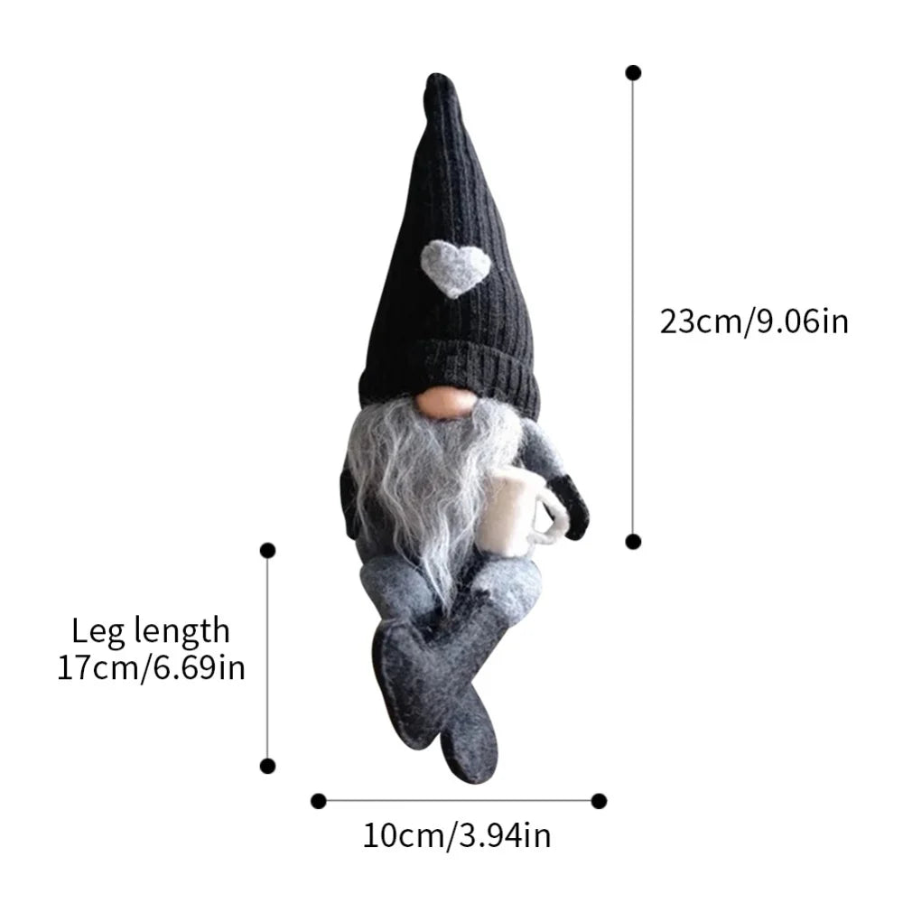 Wichtel Puppen – Gestrickte Plüsch-Dekoration | Für Weihnachten, Küche & Kaffeebar Kaufschwan® Grau