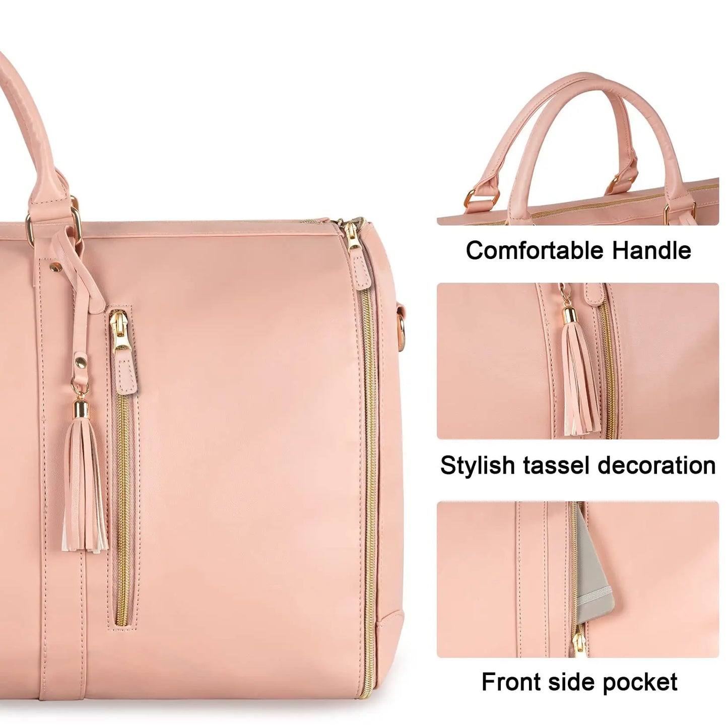 Faltbare Damen Reisetasche – Große PU Leder Carry-on Kleidungstasche | Damen Business Reise Duffel Bag Kaufschwan®
