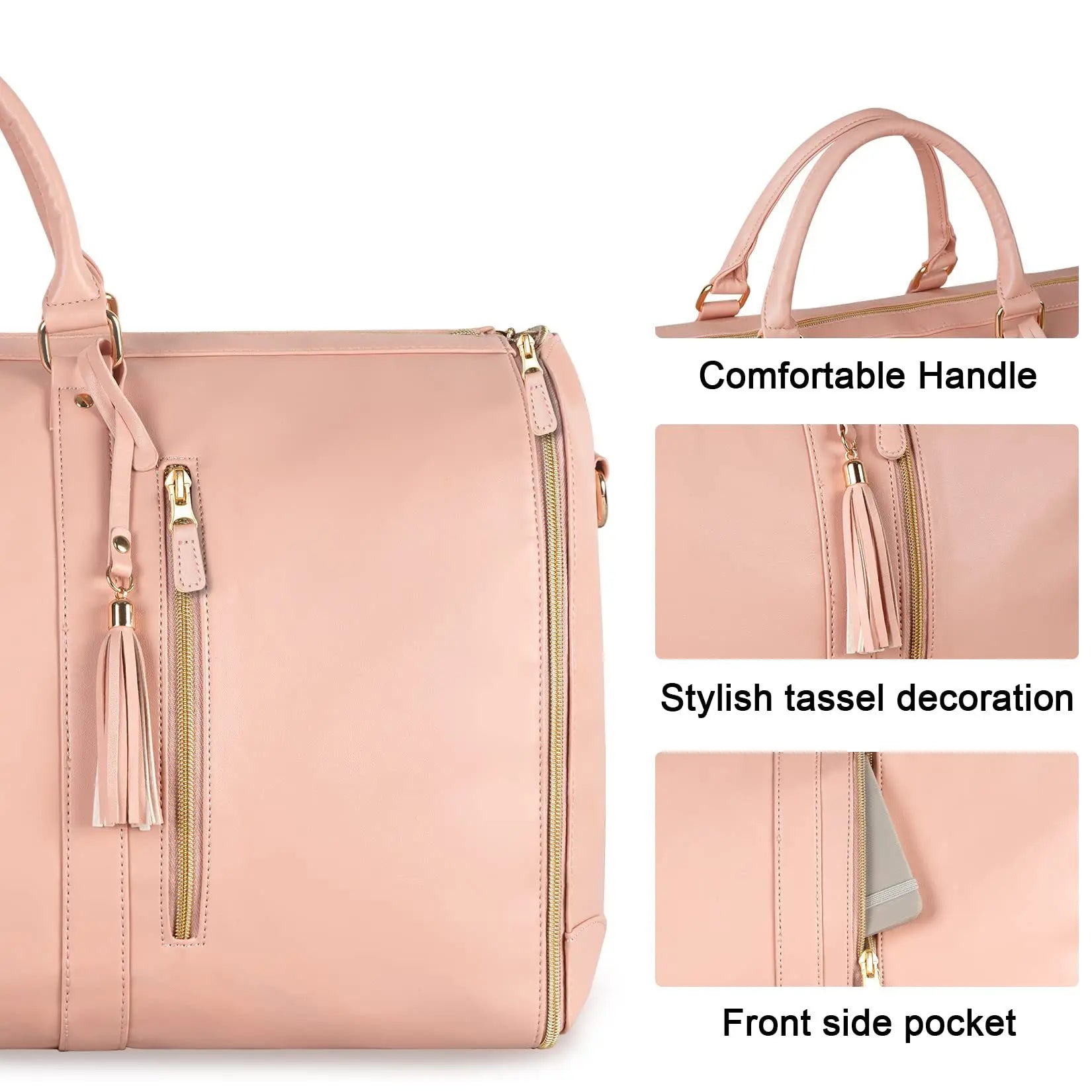 Faltbare Damen Reisetasche – Große PU Leder Carry-on Kleidungstasche | Damen Business Reise Duffel Bag Kaufschwan®